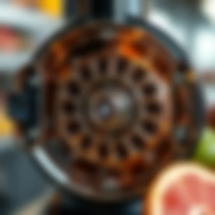 Innovative Design of a Fruit Extractor The interior mechanism of a fruit extractor showcasing its design