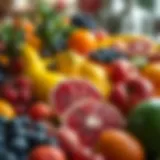 A vibrant collection of fresh fruits ready for juicing