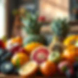 Vibrant selection of fruits rich in Vitamin A