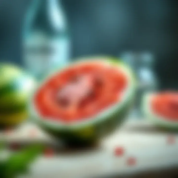Close-up of a juicy watermelon slice showcasing its hydrating properties