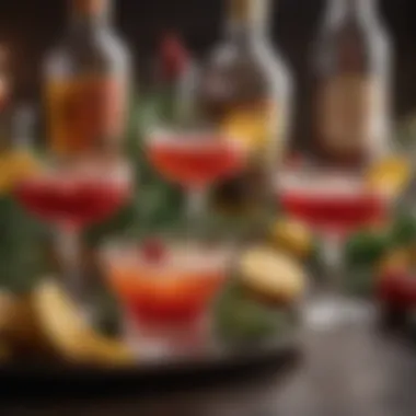 Festive Cocktail Gathering A festive gathering showcasing fruity rum cocktails in various styles