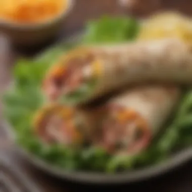 Delicious Low Carb Wraps Colorful platter of assorted low carb wraps made with lettuce