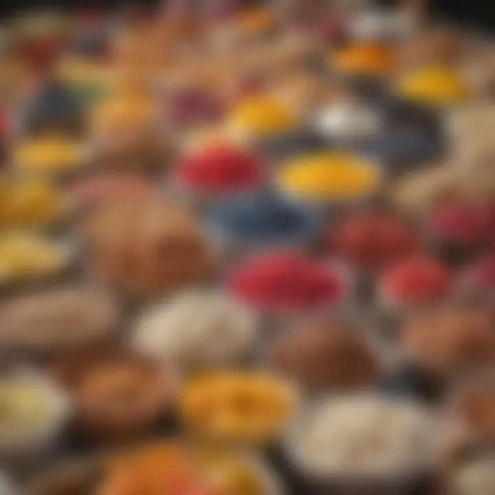 A colorful display of a variety of no-carb ingredients ready to be enjoyed.
