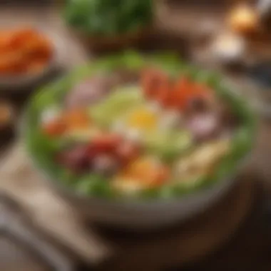 Seasonal Festive Salad A festive salad bowl filled with seasonal produce