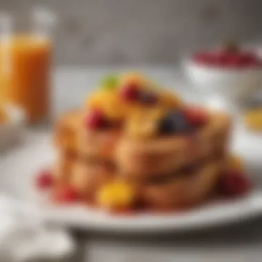 Fruit-Infused French Toast Delight Gourmet French toast drizzled with a vibrant fruit compote