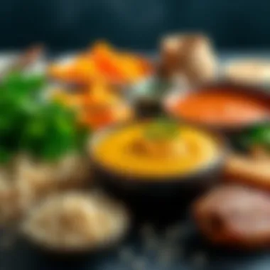 Diverse Ingredients for Creativity A selection of alternative ingredients for grain-free soups