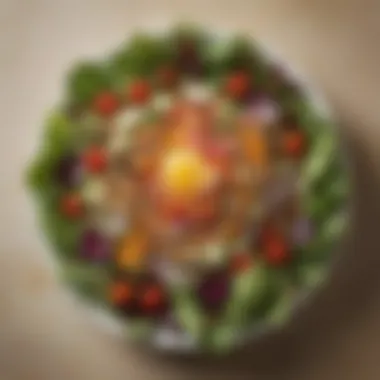 Vibrant Salad with Local Ingredients A vibrant salad composed of local vegetables and grains, showcasing health food trends in modern dining.