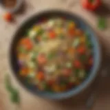 A vibrant plate of quinoa salad with colorful vegetables and herbs