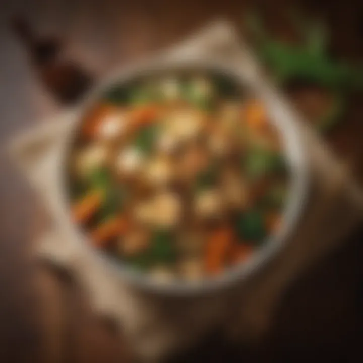 A delicious stir-fry featuring tofu and a medley of seasonal vegetables