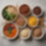 Colorful assortment of healthy protein-rich ingredients