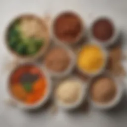 Colorful assortment of healthy protein-rich ingredients