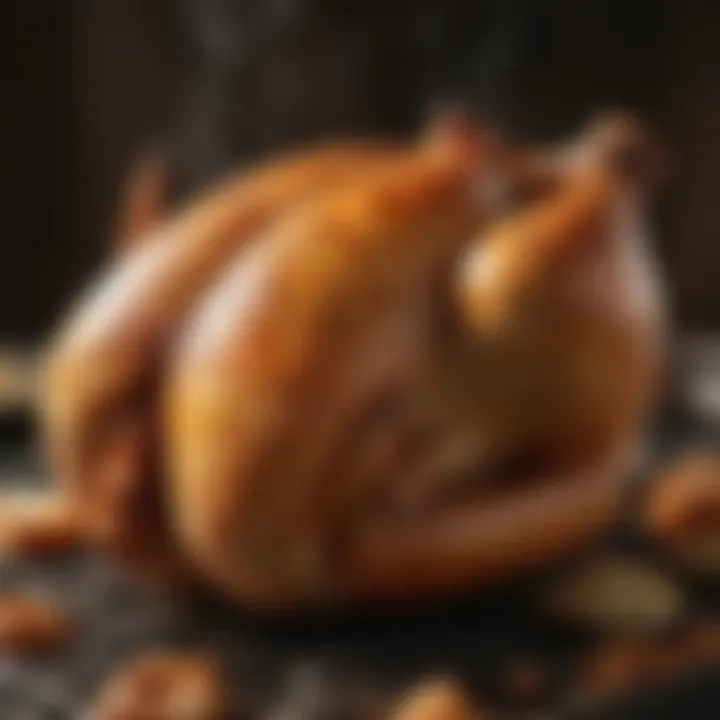 Deliciously roasted chicken prepared in the rotisserie oven