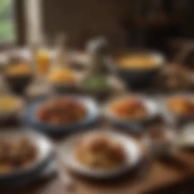 Cozy Dining Experience A cozy dining table set with homestyle dishes