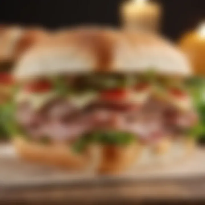 Close-up of signature sandwich showcasing quality ingredients