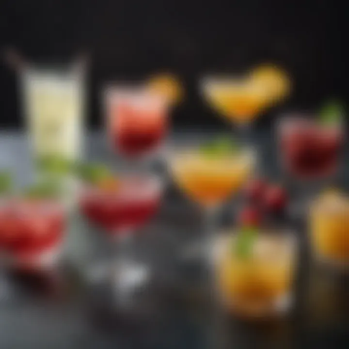 A selection of low-carb cocktails for social occasions