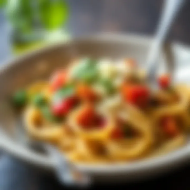 Creamy Zoodles with Pesto and Cheese Delight A hearty bowl of zoodles topped with rich pesto and cheese