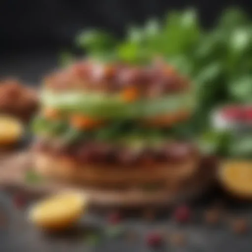 Colorful spread of keto-friendly plant-based ingredients