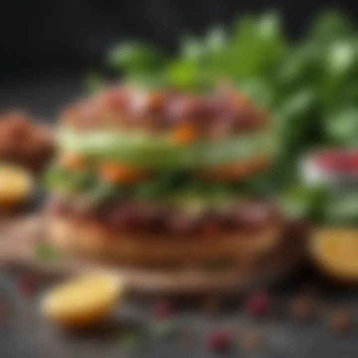 Colorful spread of keto-friendly plant-based ingredients