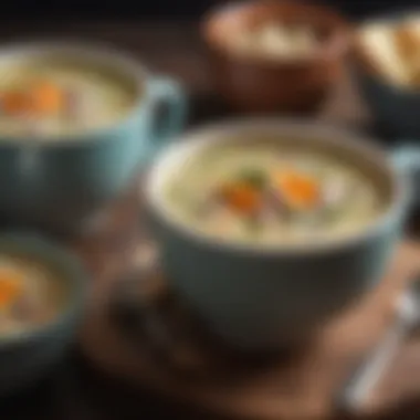 Comforting Keto Mug Soup Experience A cozy scene featuring a steaming keto mug filled with soup
