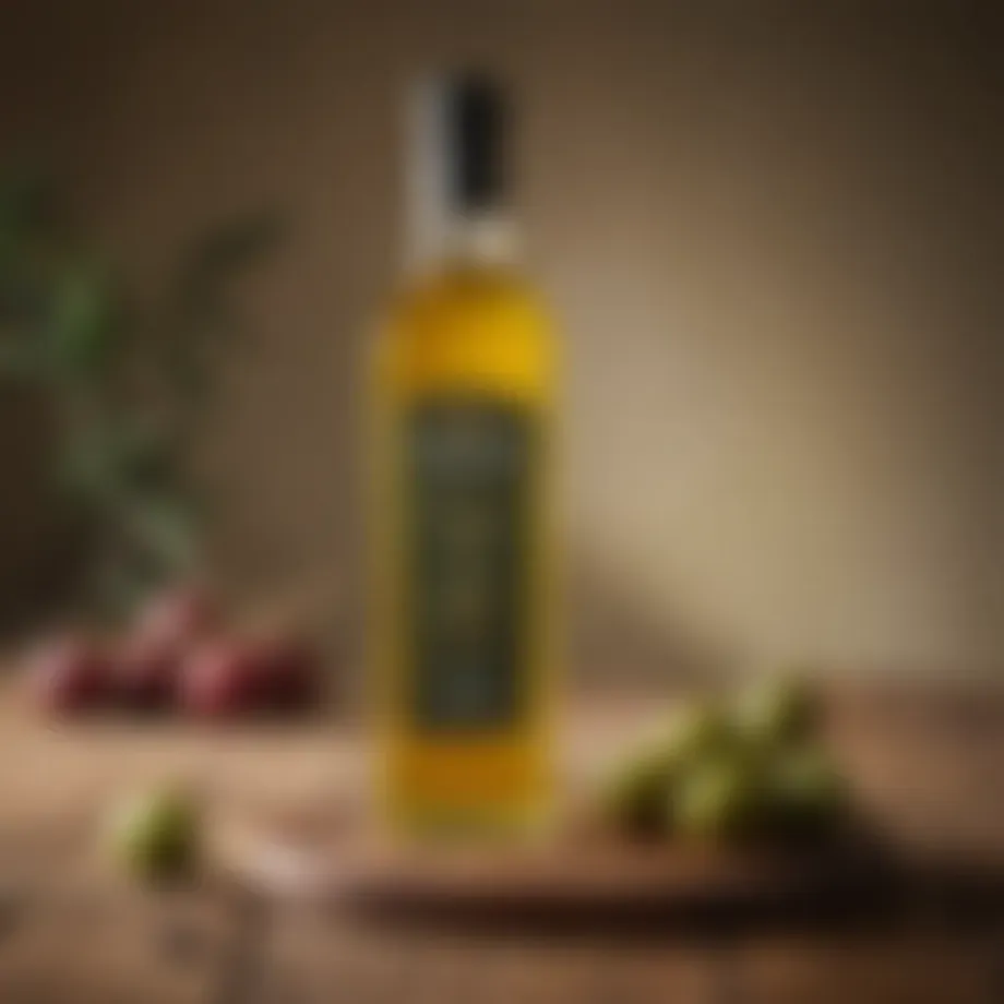 Kirkland olive oil bottle displayed elegantly