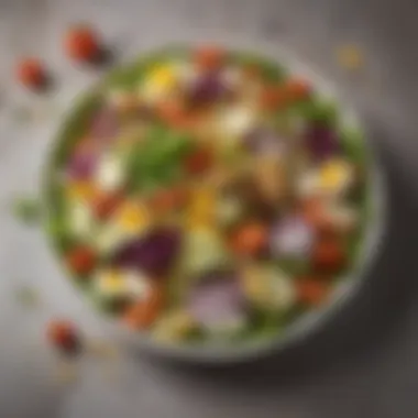 Creative Salad Combinations Artfully arranged salad featuring diverse veggies