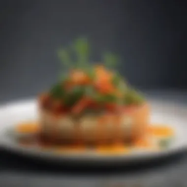 Culinary Elegance with Low-Calorie Ingredients Elegant presentation of a low-calorie vegetable dish