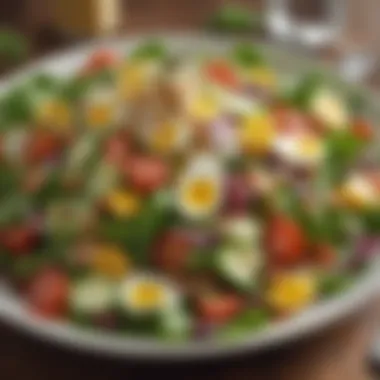 A vibrant salad featuring low fat ingredients and dressings