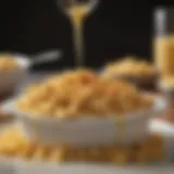 Close-up of creamy mac and cheese with melted Monterey Jack