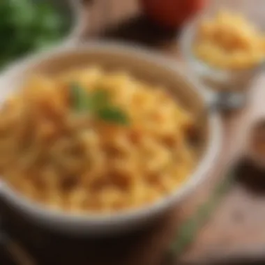 Garnished mac and cheese with herbs and spices