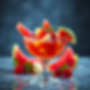 Vibrant Melon Malibu Presentation A beautifully arranged Melon Malibu dish showcasing its vibrant colors