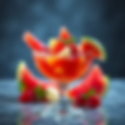 Vibrant Melon Malibu Presentation A beautifully arranged Melon Malibu dish showcasing its vibrant colors