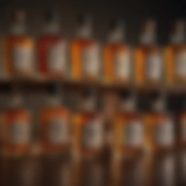 A selection of whiskey bottles showcasing different varieties