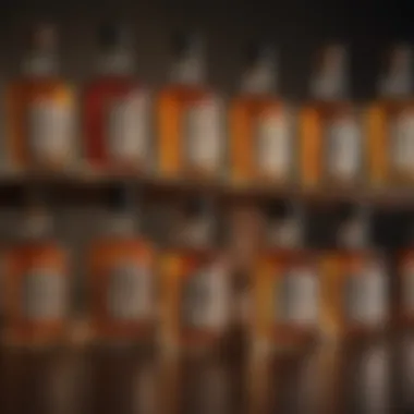 Diverse Selection of Whiskey Varieties A selection of whiskey bottles showcasing different varieties