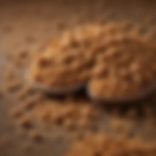Close-up of muscovado sugar granules showcasing its rich texture