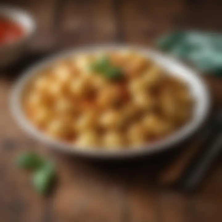 Close-up of beautifully crafted gnocchi on a wooden surface.