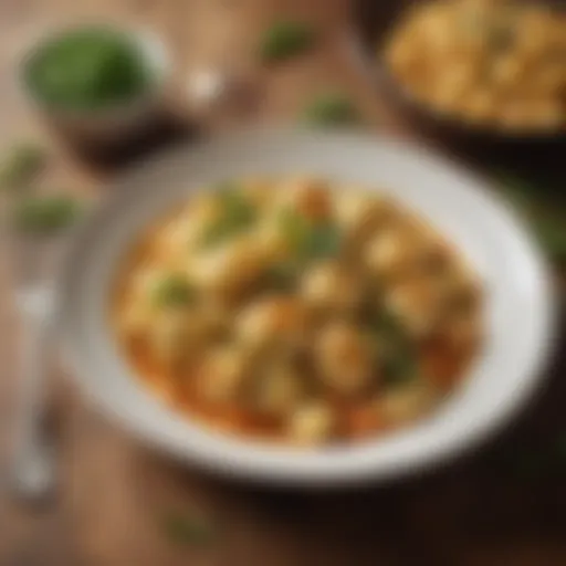 A plate of Olive Garden's gnocchi topped with fresh herbs.