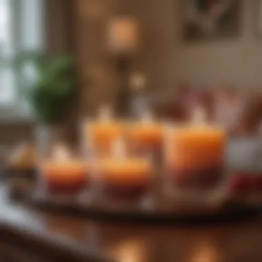 Cozy living room ambiance with scented candles