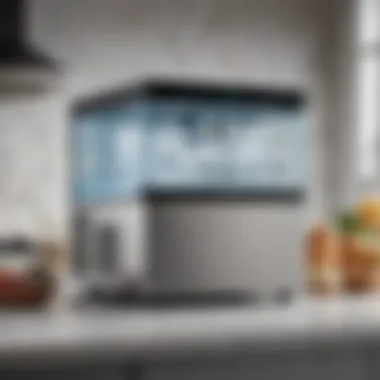 Sleek Profile Countertop Ice Maker Design Elegant profile countertop ice maker highlighting modern design