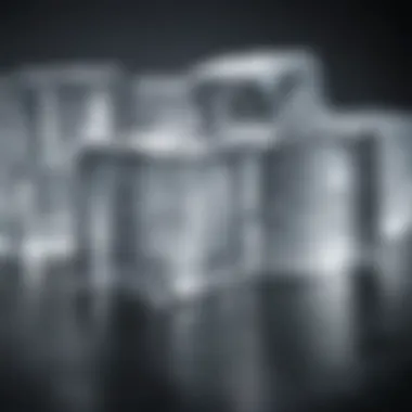 Quality Ice Cubes from Profile Countertop Maker Close-up of ice cubes produced by a profile countertop ice maker