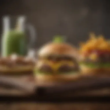 Plated Ranch Burgers with Sides A beautiful presentation of ranch burgers with side dishes