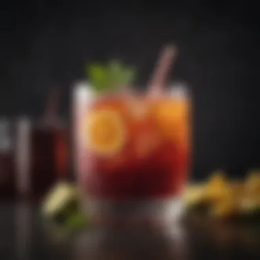 Exquisite Non-Alcoholic Beverage An exquisite non-alcoholic drink adorned with exotic ingredients