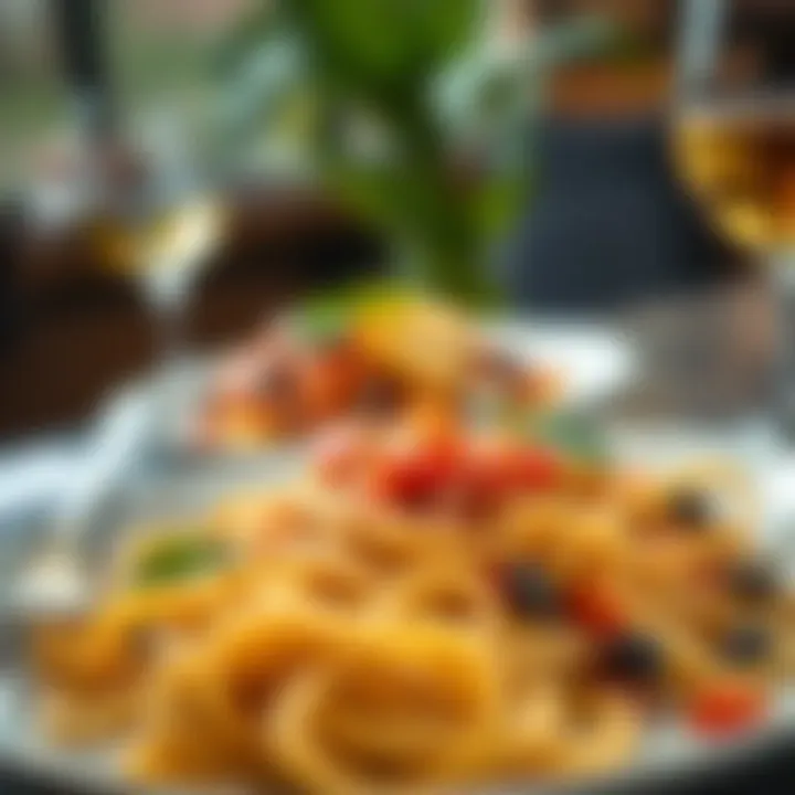 Nutritional Insights into Olive Garden Pasta Nutritional breakdown of Olive Garden pasta dishes on a stylish plate