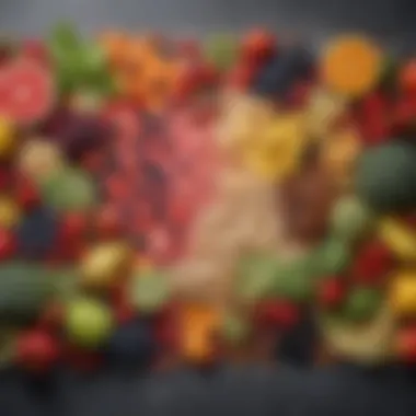 Nutrient-Rich Ingredients for Gout Relief Smoothies A vibrant array of fruits and vegetables ideal for gout-friendly smoothies
