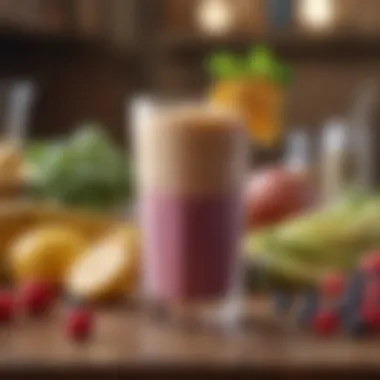 Smoothie Ready to Savor for Gout Management An elegant glass of smoothie showcasing its rich texture and color