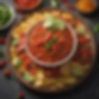 Vibrant Salsa Presentation A beautifully plated salsa dish showcasing vibrant colors