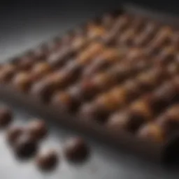 Artisan chocolates displayed elegantly in a box