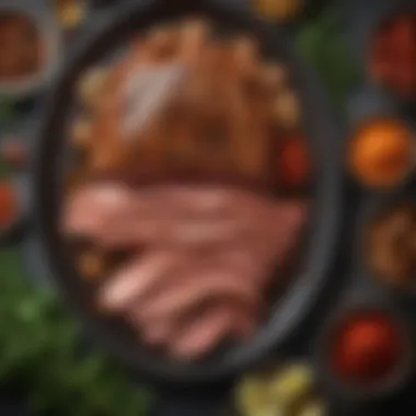 Ingredients of Sauers Meat Marinade An array of Sauers meat marinade ingredients including spices and herbs.