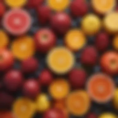 Colorful Fruit Selection for Punch A vibrant assortment of colorful fruits selected for punch