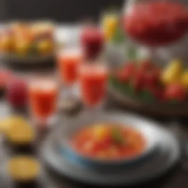 Inviting Table Setting with Fruit Punch An inviting table setting with fruit punch and accessories
