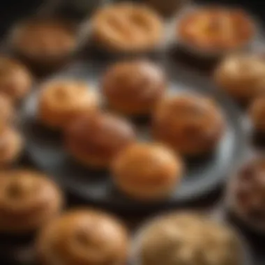 Freshly baked pastries arranged on a decorative platter